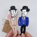 Great of the comedy duo Old Hollywood slapstick comedy - Collectible hand painted cloth doll