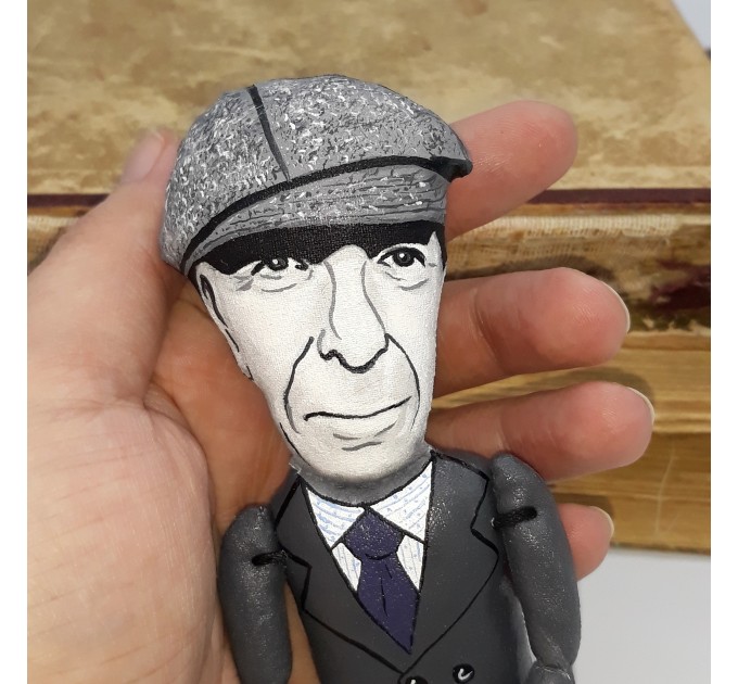 Leonard Cohen novelist figure, Reader gift - Collectible doll