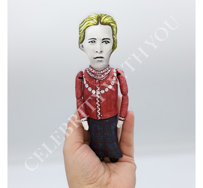 Lesya Ukrainka figurine activist, Great Ukrainian author - Literature gift for bookworm - doll hand painted + Miniature Book