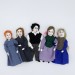 Set of 5 collectible miniature wire dolls hand painted