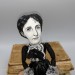 Famous writer women figurine - Literary Gift - Book Lover Gift - book shelf decoration - Collectible doll hand painted + Miniature Book
