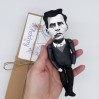 Ludwig Wittgenstein philosopher mathematical logic - math teacher gifts -  Handmade cloth hand painted doll + Miniature Book