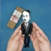 Ludwig von Mises action figure 1:12, Austrian School economist, historian, logician and sociologist - book shelf decoration, a unique collection for smart people - Collectible handmade finger puppet hand painted + miniature book