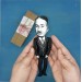 Ludwig von Mises action figure 1:12, Austrian School economist, historian, logician and sociologist - book shelf decoration, a unique collection for smart people - Collectible handmade finger puppet hand painted + miniature book