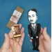 Ludwig von Mises action figure 1:12, Austrian School economist, historian, logician and sociologist - book shelf decoration, a unique collection for smart people - Collectible handmade finger puppet hand painted + miniature book