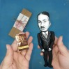 Ludwig von Mises action figure 1:12, Austrian School economist, historian, logician and sociologist - book shelf decoration, a unique collection for smart people - Collectible handmade finger puppet hand painted + miniature book