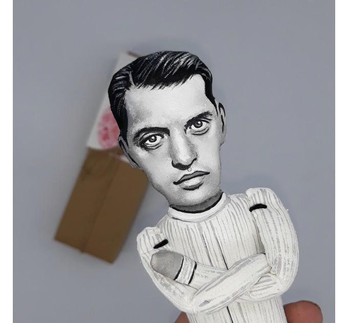 Luis Buñuel miniature doll, Spanish-Mexican filmmaker - a unique collection for smart people - Collectible handmade figurine hand painted