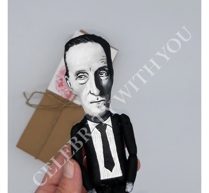 Marcel Duchamp artist, painter, sculptor, chess player, writer - Rrose Selavy - Cubism -  - Collectible handmade finger puppet hand painted