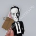 Marcel Duchamp artist, painter, sculptor, chess player, writer - Rrose Selavy - Cubism -  - Collectible handmade finger puppet hand painted