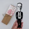 Marcel Duchamp artist, painter, sculptor, chess player, writer - Rrose Selavy - Cubism -  - Collectible handmade finger puppet hand painted