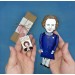 Margaret Thatcher political action figure 1:12, British stateswoman, Prime Minister of the United Kingdom - history teacher gifts, deck accessories for office - Collectible political finger puppet + miniature book