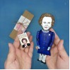 Margaret Thatcher political action figure 1:12, British stateswoman, Prime Minister of the United Kingdom - history teacher gifts, deck accessories for office - Collectible political finger puppet + miniature book