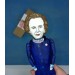 Margaret Thatcher political action figure 1:12, British stateswoman, Prime Minister of the United Kingdom - history teacher gifts, deck accessories for office - Collectible political finger puppet + miniature book