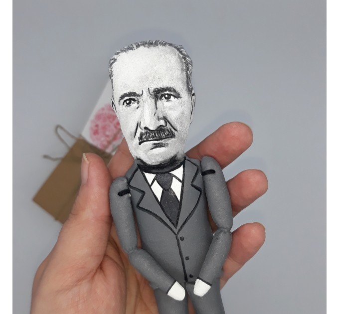 Martin Heidegger German philosopher, thinker - Philosophy Professor Gift - doll hand painted + Miniature Book