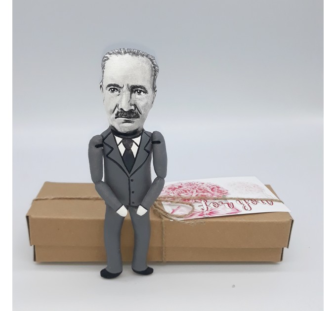 Martin Heidegger German philosopher, thinker - Philosophy Professor Gift - doll hand painted + Miniature Book