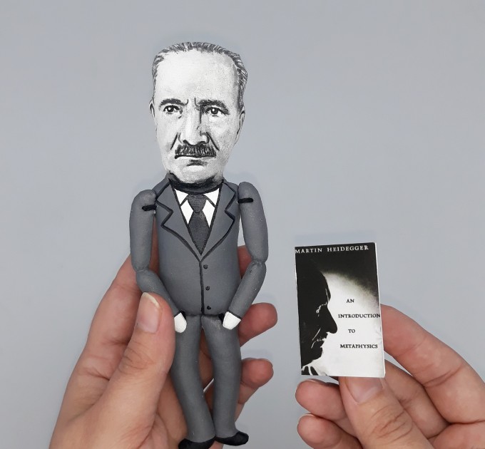Martin Heidegger German philosopher, thinker - Philosophy Professor Gift - doll hand painted + Miniature Book