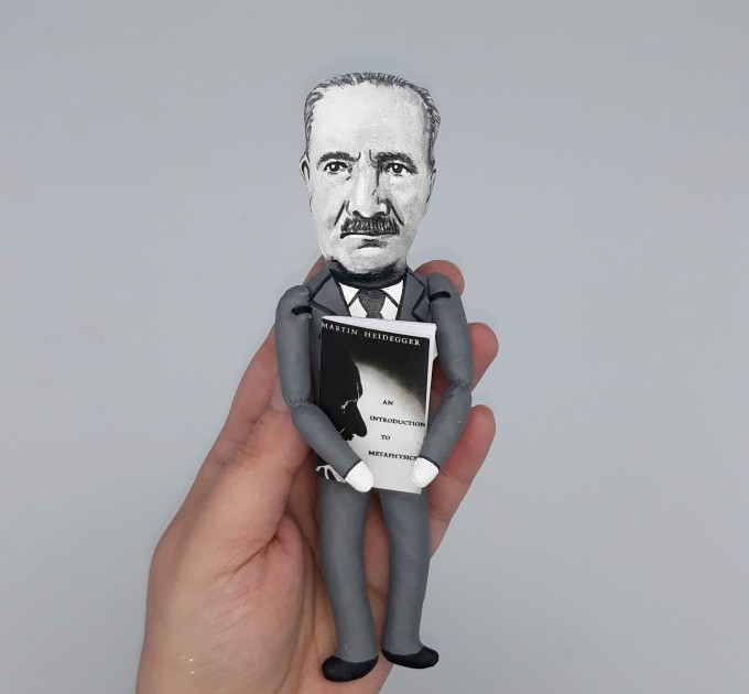 Martin Heidegger German philosopher, thinker - Philosophy Professor Gift - doll hand painted + Miniature Book