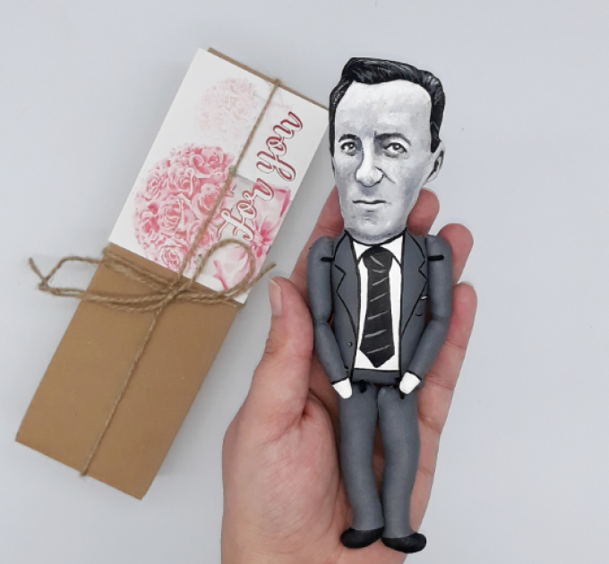 Maurice Merleau-Ponty French philosopher - Philosophy Teacher Gift - Collectible hand painted doll