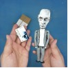 Michel Foucault literary action figure 1:12, French philosopher, writer, political activist, literary critic - Philosophy Gift, bibliophile gift, book club - Collectible little thinker doll hand painted + Miniature Book