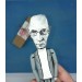 Michel Foucault literary action figure 1:12, French philosopher, writer, political activist, literary critic - Philosophy Gift, bibliophile gift, book club - Collectible little thinker doll hand painted + Miniature Book