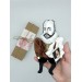 Michel de Montaigne philosopher of the French Renaissance -  a unique collection for smart people  - literary gifts for book lovers - Collectible literary action figure 1:12 hand painted + Miniature Book