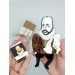 Michel de Montaigne philosopher of the French Renaissance -  a unique collection for smart people  - literary gifts for book lovers - Collectible literary action figure 1:12 hand painted + Miniature Book