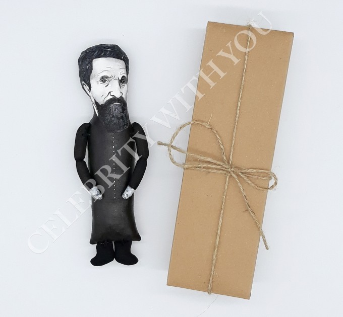 Michelangelo Italian sculptor painter Renaissance - Gift for Painter - Art teacher gift - Collectible miniature cloth doll, hand painted