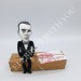 Mikhail Bulgakov Russian writer, author novel The Master and Margarita - Bookshelf decor - Literary Gift for Reader - Collectible doll + miniature book