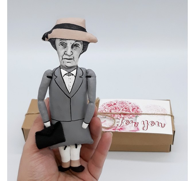 Miss Marple detective movie character doll - bookshelves decor - Collectible doll