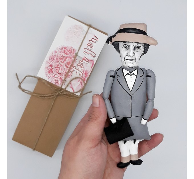 Miss Marple detective movie character doll - bookshelves decor - Collectible doll