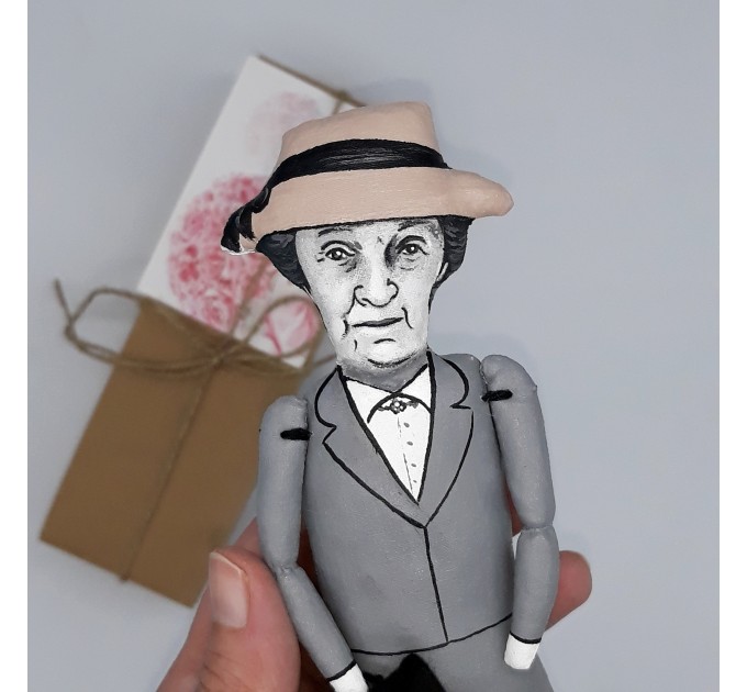 Miss Marple detective movie character doll - bookshelves decor - Collectible doll