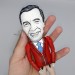  Mr. Rogers Neighborhood figurine, television personality, puppeteer, writer - Handmade Collectible miniature cloth doll hand painted