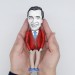  Mr. Rogers Neighborhood figurine, television personality, puppeteer, writer - Handmade Collectible miniature cloth doll hand painted