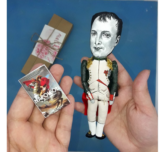 Napoleon Bonaparte political action figure 1:12, French statesman and military leader - history teacher gifts - Collectible toy soldier + miniature book