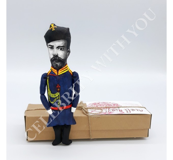 Nicholas II Russian Emperor, Romanovs - history teacher gift - Collectible cloth doll hand painted