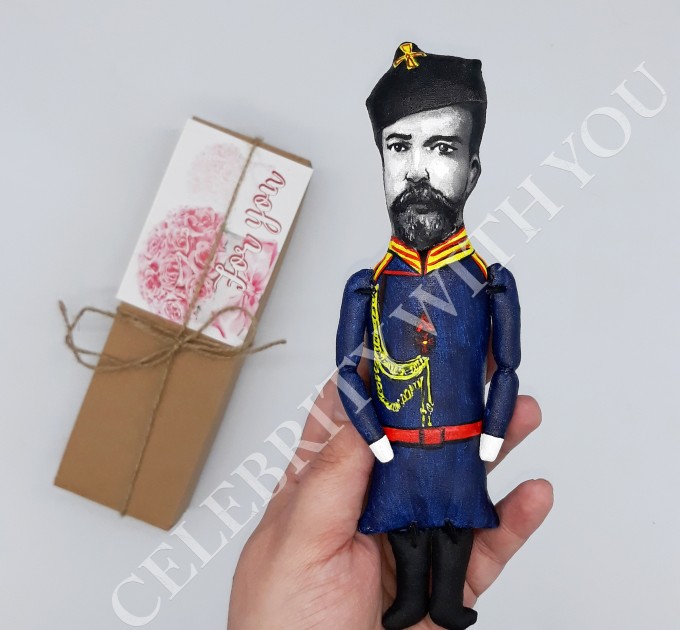 Nicholas II Russian Emperor, Romanovs - history teacher gift - Collectible cloth doll hand painted