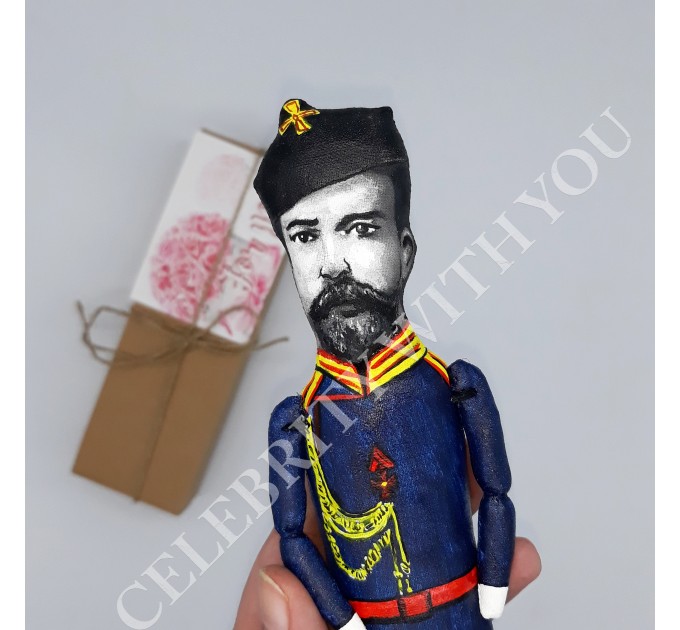 Nicholas II Russian Emperor, Romanovs - history teacher gift - Collectible cloth doll hand painted