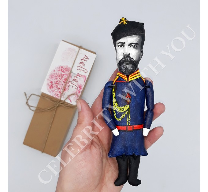 Nicholas II Russian Emperor, Romanovs - history teacher gift - Collectible cloth doll hand painted