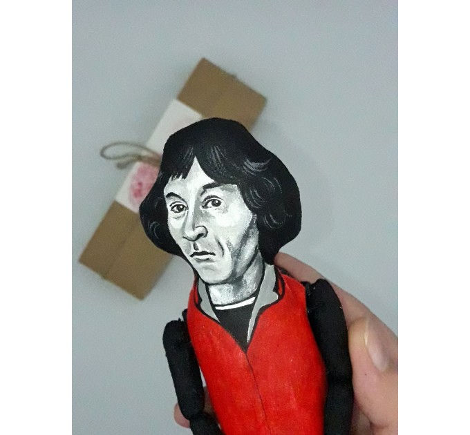 Nicolaus Copernicus scientist action figure 1:12 - Renaissance -era mathematician, famous astronomer -   Science teacher gift - Collectible scientist doll hand painted + Miniature Book