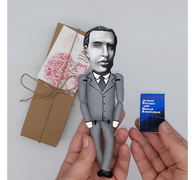 Niels Bohr figurine, physicist Nobel Prize, quantum theory scientist, history of science - Science Teacher gift, gift for co worker scientist - Collectible doll hand painted