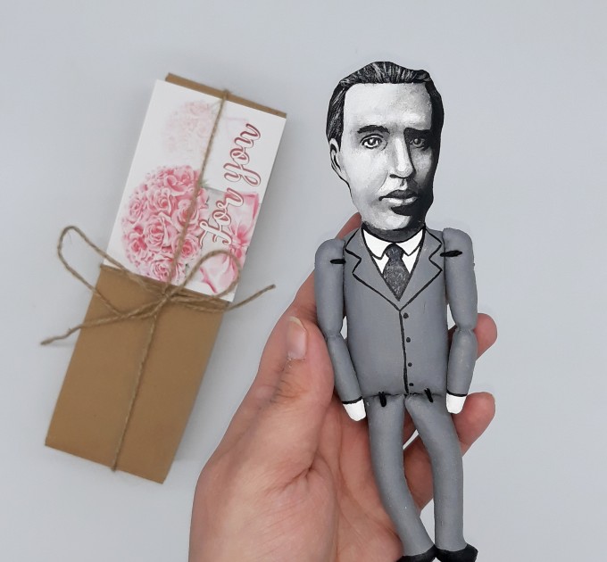 Niels Bohr figurine, physicist Nobel Prize, quantum theory scientist, history of science - Science Teacher gift, gift for co worker scientist - Collectible doll hand painted