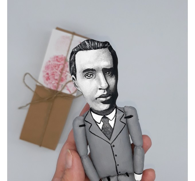 Niels Bohr figurine, physicist Nobel Prize, quantum theory scientist, history of science - Science Teacher gift, gift for co worker scientist - Collectible doll hand painted