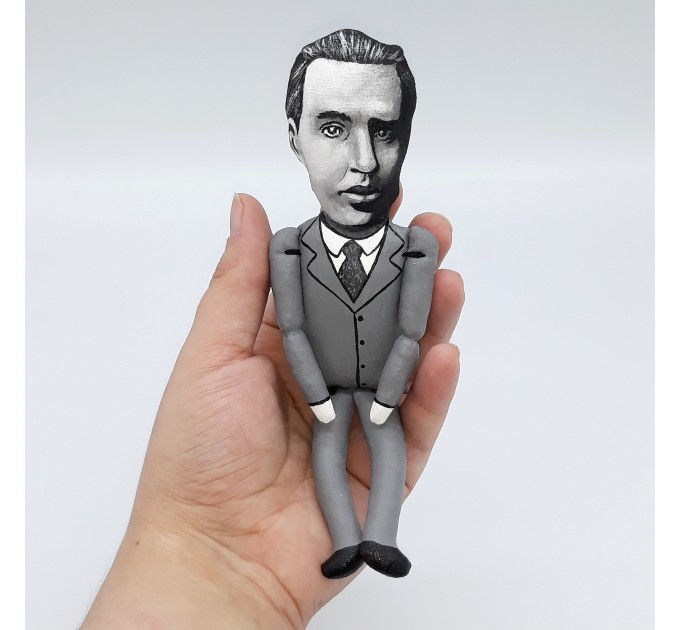 Niels Bohr figurine, physicist Nobel Prize, quantum theory scientist, history of science - Science Teacher gift, gift for co worker scientist - Collectible doll hand painted