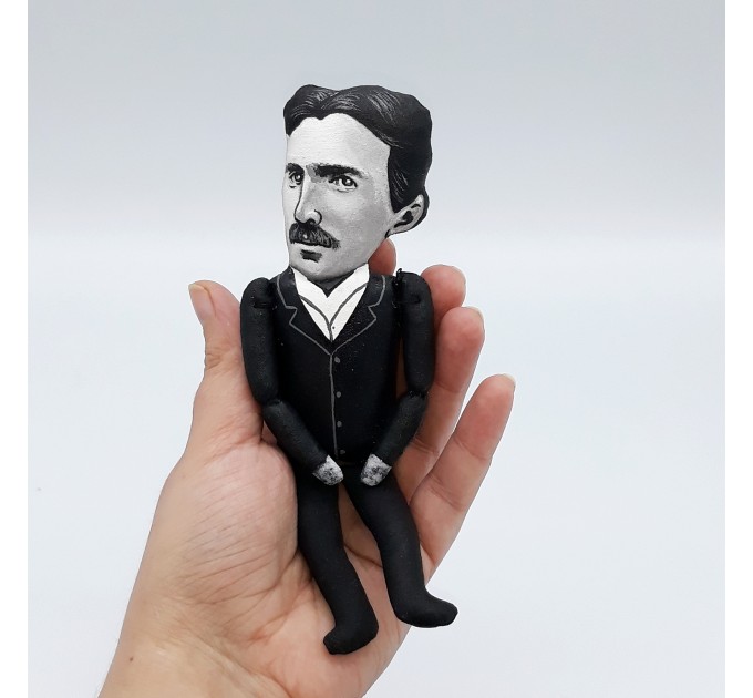 Nikola Tesla figurine - Mechanic Engineer Gift - Collectible doll 