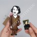 Nikolai Gogol Russian writer - book shelf decoration, library figurine - Literature gift - Collectible doll hand painted + Mini Book