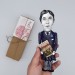 Oscar Wilde figure - Literary Gift - Collectible doll + miniature book