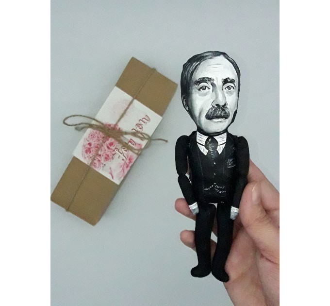 Paul Valéry French literary action figures 1:12 - poet, essayist, philosopher - a unique collection for smart people - Gifts for Readers & Writers - Collectible philosopher doll hand painted + Miniature Book