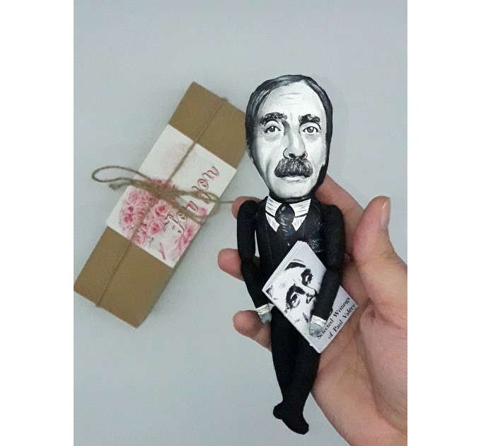 Paul Valéry French literary action figures 1:12 - poet, essayist, philosopher - a unique collection for smart people - Gifts for Readers & Writers - Collectible philosopher doll hand painted + Miniature Book