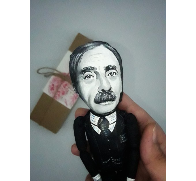 Paul Valéry French literary action figures 1:12 - poet, essayist, philosopher - a unique collection for smart people - Gifts for Readers & Writers - Collectible philosopher doll hand painted + Miniature Book