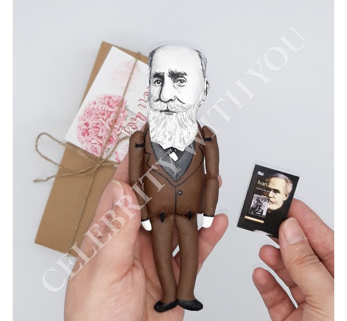 Pavlov famous Russian physiologist - Science teacher gift - Collectible doll + miniature book